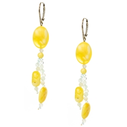 Bozena Przytocka is a designer of artistic amber jewelry based in Gdansk, Poland. Here is a beautiful example of her ability to blend amber and aquamarine to create a stunning set of earrings.