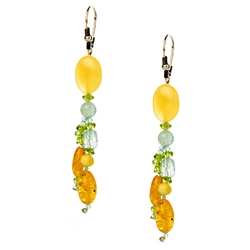 Bozena Przytocka is a designer of artistic amber jewelry based in Gdansk, Poland. Here is a beautiful example of her ability to blend amber and aquamarine to create a stunning set of earrings.