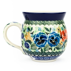 Polish Pottery 11 oz. Bubble Mug. Hand made in Poland. Pattern U2512 designed by Maria Starzyk.