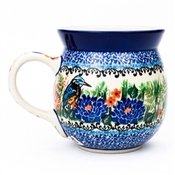 Polish Pottery 16 oz. Bubble Mug. Hand made in Poland. Pattern U3983 designed by Teresa Liana.