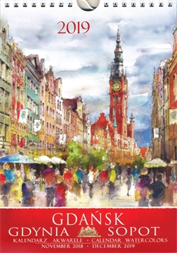 This beautiful small format spiral bound wall calendar features the works of Polish artist Katarzyna Tomala. 15 scenes from the Tri-City in watercolours. Includes all Polish holidays and names days in Polish. European layout (Monday is the first day of th