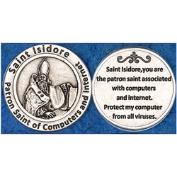 Saint Isidore (Computer, Internet) Pocket Token (Coin) Great for your pocket or coin purse.