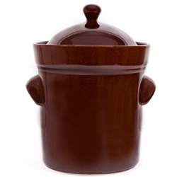 Large 10 Liter (2.64 Gallons) pickle crock made in Boleslawiec, Poland by the Zaklady Ceramic Company.