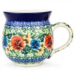 Polish Pottery 11 oz. Bubble Mug. Hand made in Poland. Pattern U3801 designed by Anna Fryc.