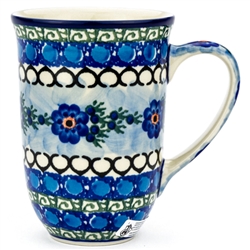 Polish Pottery 17 oz. Bistro Mug. Hand made in Poland. Pattern U488 designed by Anna Pasierbiewicz.