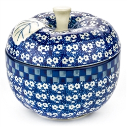 Polish Pottery 5" Apple Baker. Hand made in Poland and artist initialed.