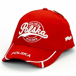 Embroidered Polish Flag Cap Display the Polish colors of red and white with this handsome looking cap with detailed embroidery work. Adjustable fit with metal tab in the back. Designed to fit most people.