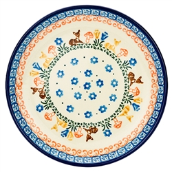 Polish Pottery 8" Dessert Plate. Hand made in Poland and artist initialed.