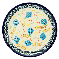 Polish Pottery 8" Dessert Plate. Hand made in Poland and artist initialed.