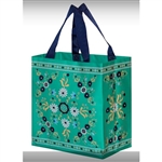 Polish Small Folklore Tote Bag - Sea Green