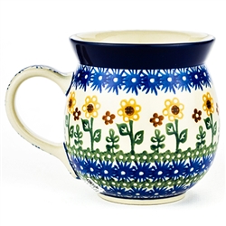 Polish Pottery 16 oz. Bubble Mug. Hand made in Poland and artist initialed.