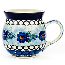 Polish Pottery 16 oz. Bubble Mug. Hand made in Poland. Pattern U488 designed by Anna Pasierbiewicz.