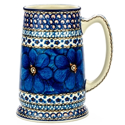 Polish Pottery .5 L Stein. Hand made in Poland. Pattern U408 designed by Jacek Chyla.