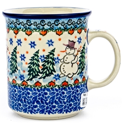 Polish Pottery 8 oz. Everyday Mug. Hand made in Poland. Pattern U4661 designed by Teresa Liana.