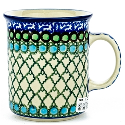 Polish Pottery 8 oz. Everyday Mug. Hand made in Poland. Pattern U72 designed by Teresa Liana.