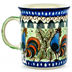 Polish Pottery 8 oz. Everyday Mug. Hand made in Poland. Pattern U2664 designed by Monika Kuczynska.