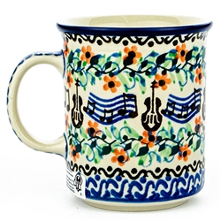 Polish Pottery 8 oz. Everyday Mug. Hand made in Poland. Pattern U1879 designed by Malgorzata Mierzwa.