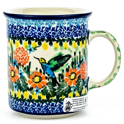 Polish Pottery 8 oz. Everyday Mug. Hand made in Poland. Pattern U3357 designed by Teresa Liana.