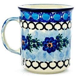 Polish Pottery 8 oz. Everyday Mug. Hand made in Poland. Pattern U488 designed by Anna Pasierbiewicz.