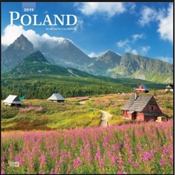 This beautiful 16 month calendar features 12 city and country scenes in full color, suitable for framing. All English language and US weekly format (Sunday is the first day of the week). Polish holidays and names days are not listed.