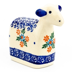 Polish Pottery 4" Lamb. Hand made in Poland.