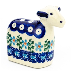 Polish Pottery 4" Lamb. Hand made in Poland.