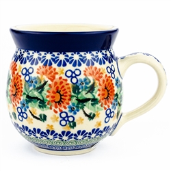 Polish Pottery 11 oz. Bubble Mug. Hand made in Poland. Pattern U1969 designed by Maria Starzyk.