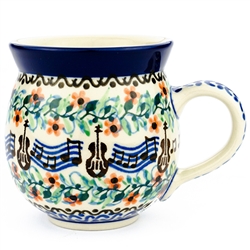 Polish Pottery 11 oz. Bubble Mug. Hand made in Poland. Pattern U1879 designed by Malgorzata Mierzwa.