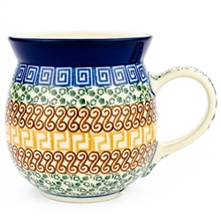 Polish Pottery 16 oz. Bubble Mug. Hand made in Poland and artist initialed.