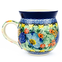 Polish Pottery 11 oz. Bubble Mug. Hand made in Poland. Pattern U4683 designed by Teresa Liana.