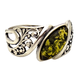 Regal Green Amber Ring