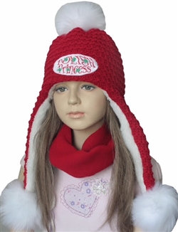 Warm Polish winter bonnet and scarf set. . Easy care acrylic knit fabric. Polyester lining. One size fits most . Made in Poland.