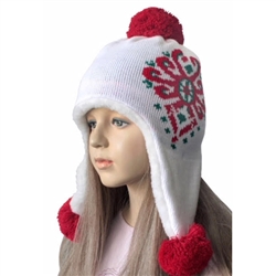 This attractive adult size snow bonnet make a perfect gift. Easy care acrylic knit fabric. One size fits most. Made in Poland.