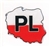 Map Of Poland On A Raised Dye Cut Pliable Sticker With The PL Symbol For Poland.