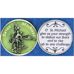 Saint Michael Glow in the Dark Pocket Token (Coin). Great for your pocket or coin purse.