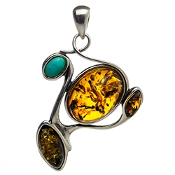 Multi Color Amber Pendant