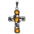 Elegant honey-amber set in a sterling silver cross pendant. Size approx 1.75" x 1".