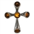 Elegant honey-amber set in a sterling silver cross pendant. Size approx 1" x  .6".