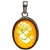 Beautiful oval shaped sterling silver amber cameo pendant. The cameo is hand carved from the back of the pendant. Nicely detailed. Size is approx 1.5" x .8".