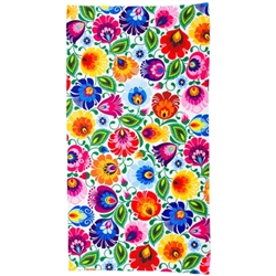 Polish Bath Towel with paper cut flower pattern from Lowicz. Size approx 19.5" x 39"
Double layer towel: cotton / microfiber
Colorful print on one side, white bottom
Soft to the touch, very absorbent
Perfect for everyday use and for a gift.