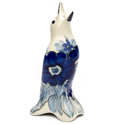 Polish Pottery 4" Pie Bird. Hand made in Poland. Pattern U61A designed by Teresa Liana.