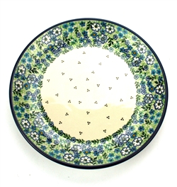 Polish Pottery 10.5" Dinner Plate. Hand made in Poland. Pattern U4734 designed by Krystyna Dacyszyn.