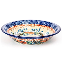 Polish Pottery 8.5" Soup Plate / Bowl. Hand made in Poland. Pattern U1498 designed by Maria Starzyk.