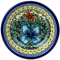 Polish Pottery 8.5" Soup Plate / Bowl. Hand made in Poland. Pattern U1491 designed by Jolanta Okraska.