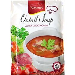 Adamba Oxtail Soup is delicious and easy to make. Instructions in English and Polish. Makes 4 cups of soup in approximately 3 minutes. No MSG/GMO added.