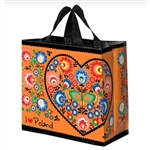 This lightweight yet durable tote bag is a perfect way to display your heritage. Made of polypropylene (PP) woven laminate. Water runs right off.  Size opened is approx 14" x 13.5" x 8".