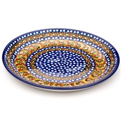 Polish Pottery 8" Dessert Plate. Hand made in Poland. Pattern U159 designed by Anna Pasierbiewicz.