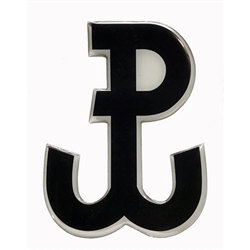 PW (Polska Walczacja - Fighting Poland) was the symbol of the Polish Home Army which fought its largest battles during the Warsaw Uprising in 1944. This raised flexible plastic car sticker is approx. 2.75" x 3.5".