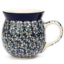 Polish Pottery 16 oz. Bubble Mug. Hand made in Poland. Pattern U4748 designed by Teresa Liana.