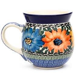 Polish Pottery 16 oz. Bubble Mug. Hand made in Poland. Pattern U1097 designed by Maria Starzyk.